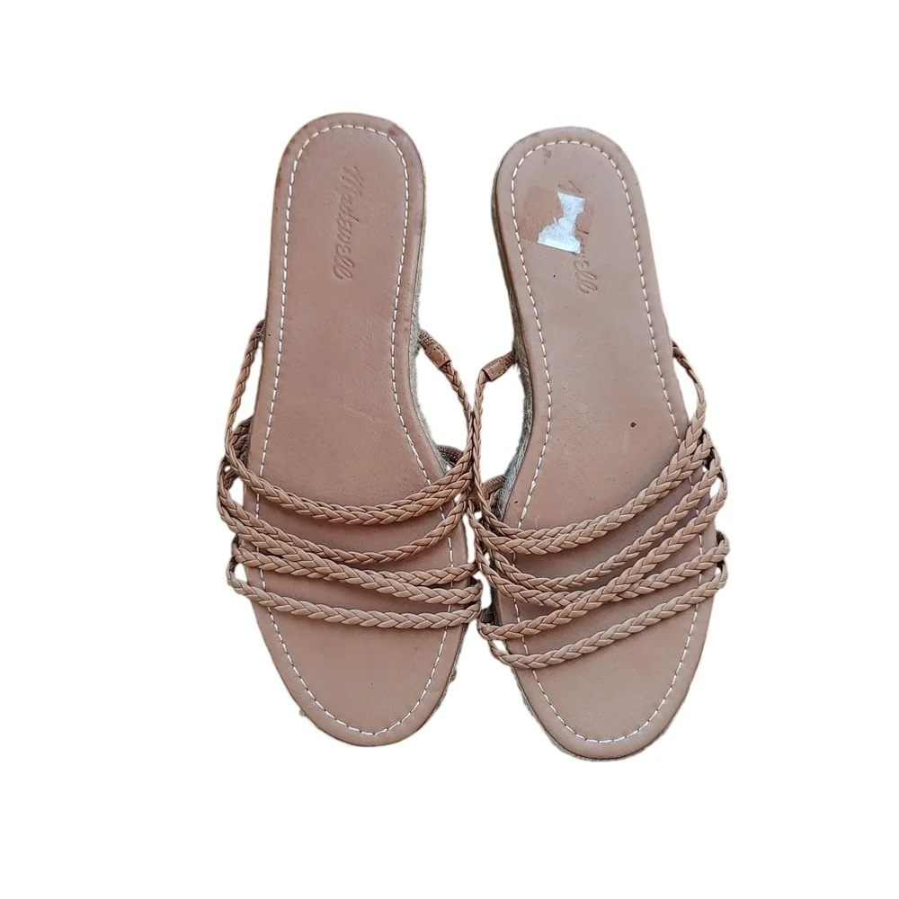 Madewell Tan Braided Leather Sandals